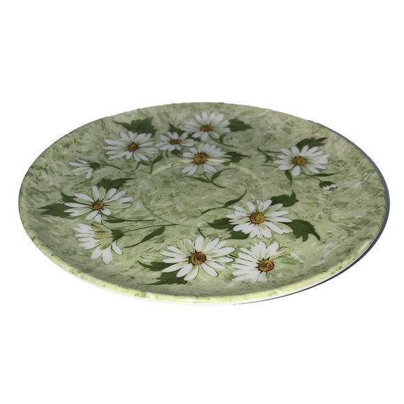 Vintage DEL MAR MELMAC 7-Piece 6" Saucer Set Plate #604 Avocado Green & Daisies - Picture 2 of 6